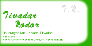 tivadar modor business card
